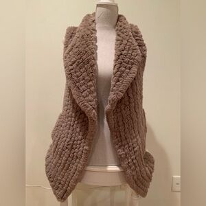 Dolce Cabo Plush Taupe Faux Fur Vest
